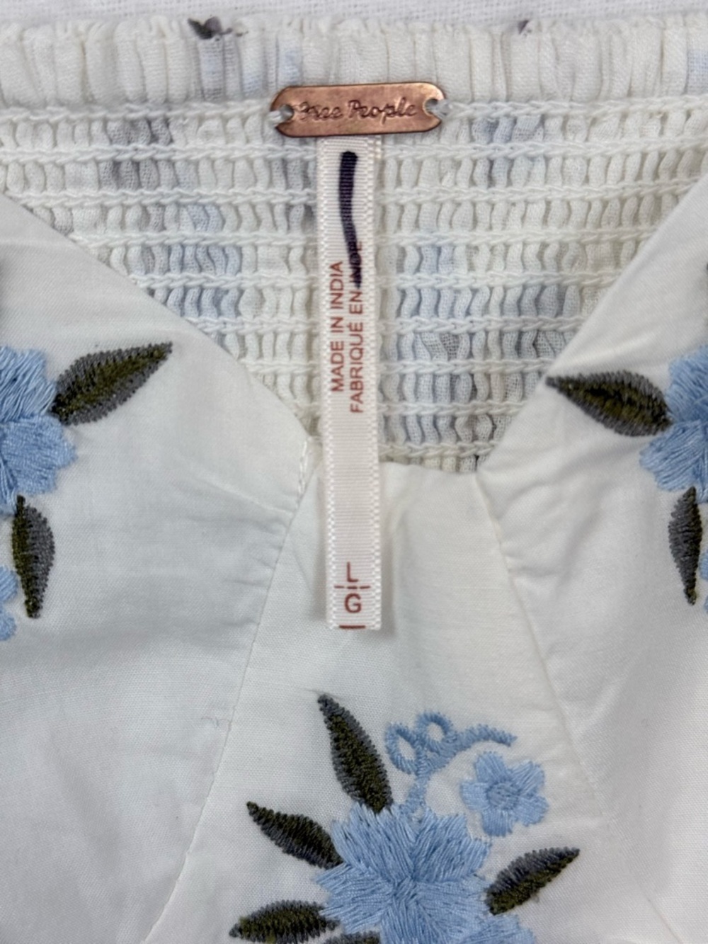 Free People‎ NWOT Wild Flowers Embroidered Bustier Top Tea Combo Floral Large - Picture 4 of 7